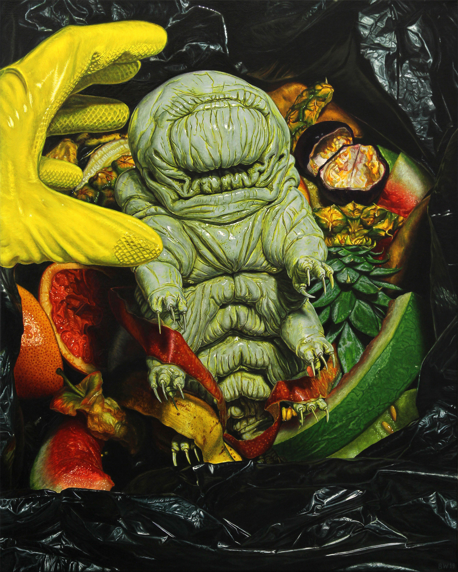 © Beau White - "Fruits of Labour" - oil on canvas. All images courtesy of the artist and gallery
