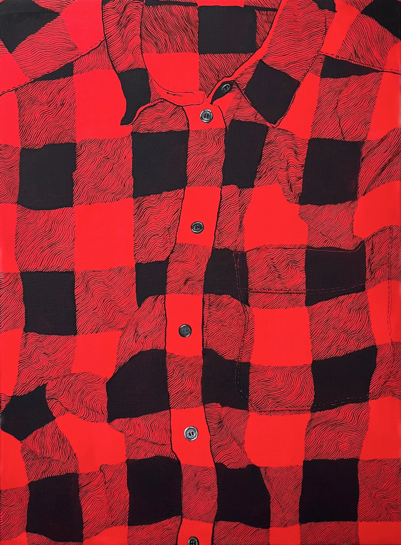 Red Lumberjack with Soft Black © Hannah Knox, 2021