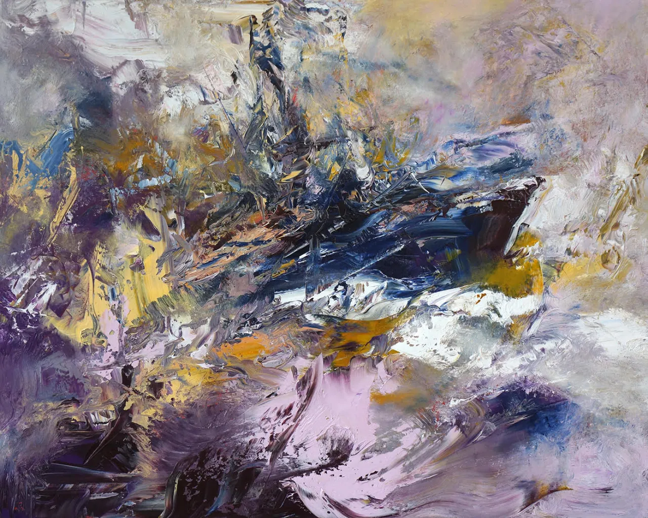 All artwork courtesy of Nicholas Metivier Gallery. Michael Smith Danger Waters #1, 2018 acrylic on canvas 48 x 60 in.