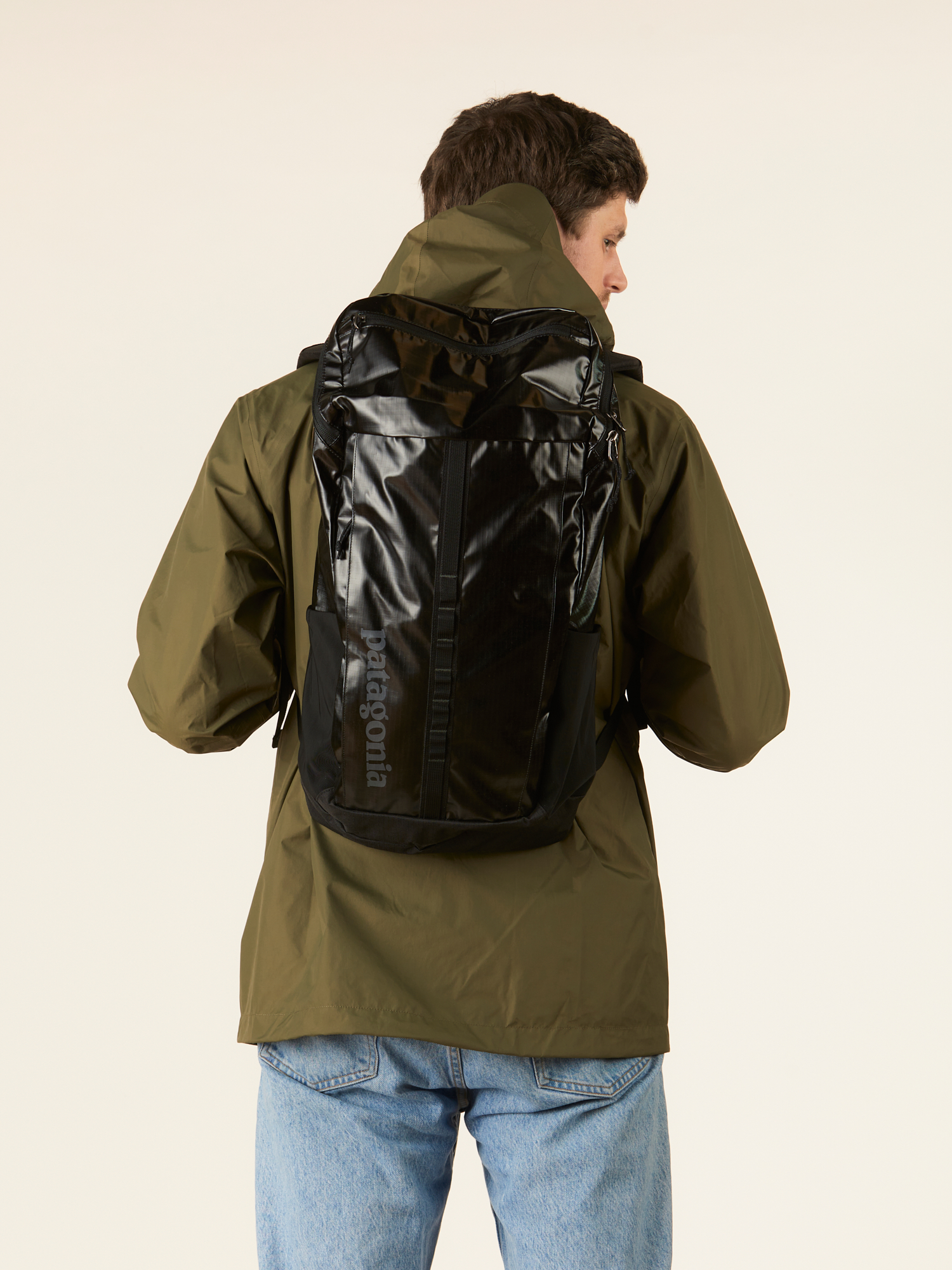 Patagonia backpack, made with 100% recycled body fabric, lining and webbing