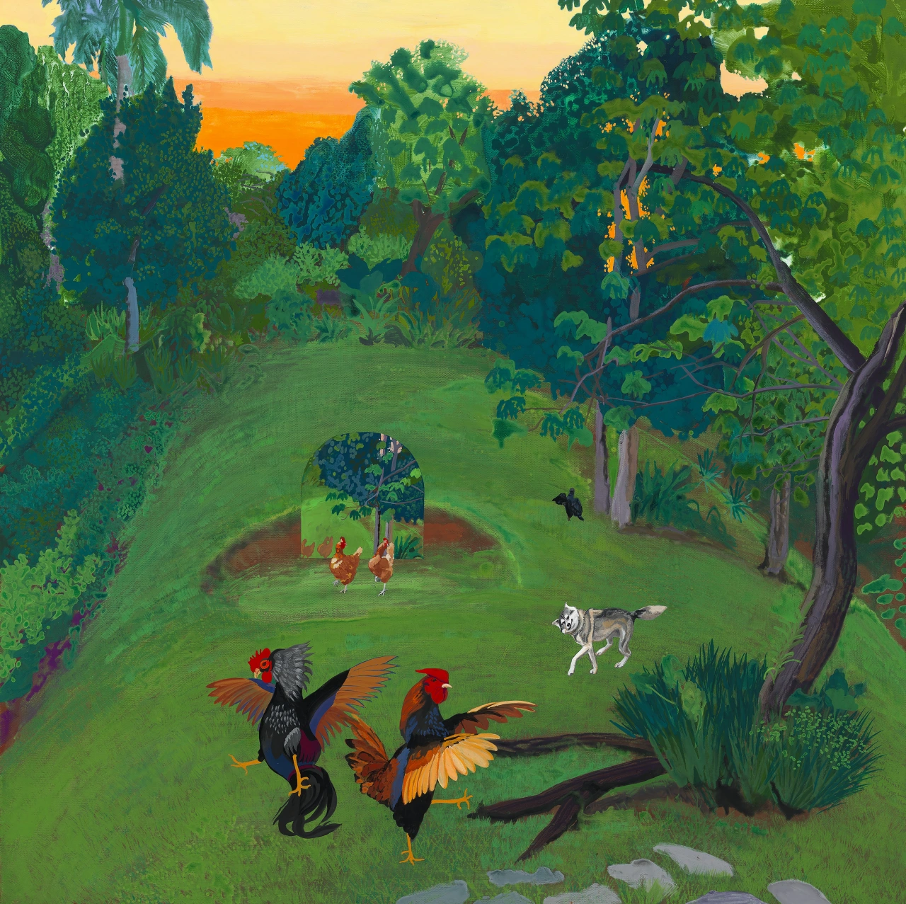 Dancing Cocks, 2022 © Hulda Guzmán. Courtesy the artist and Stephen Friedman Gallery, London. Photo by Todd-White Art Photography