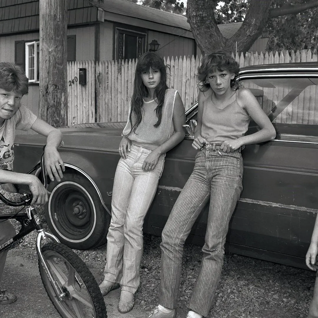 Christine Osinski Two Girls with Big Wheels 1983-84