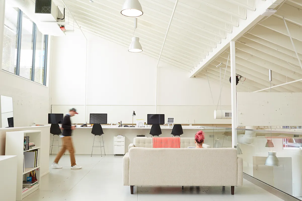 Swift Studio Mezzanine: A second level adds additional shoot space and a light-filled area to meet and work overlooking the main studio.