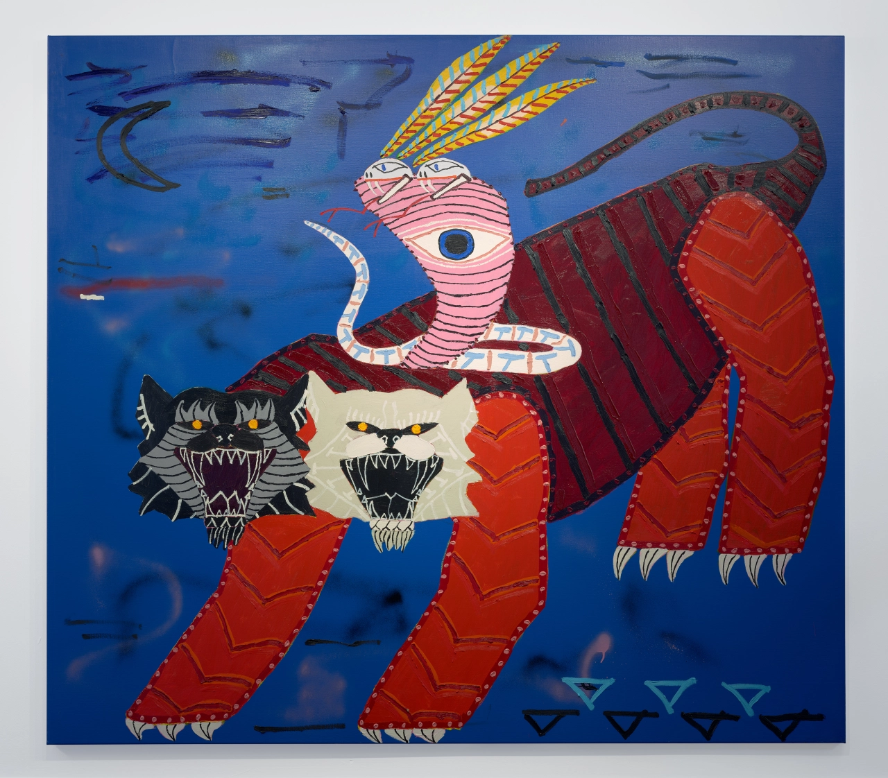 Jordy Kerwick Untitled 2022 Oil, spray and acrylic on canvas 160 x 180 cm 63 x 71 inches Courtesy of the artist and Vigo Gallery
