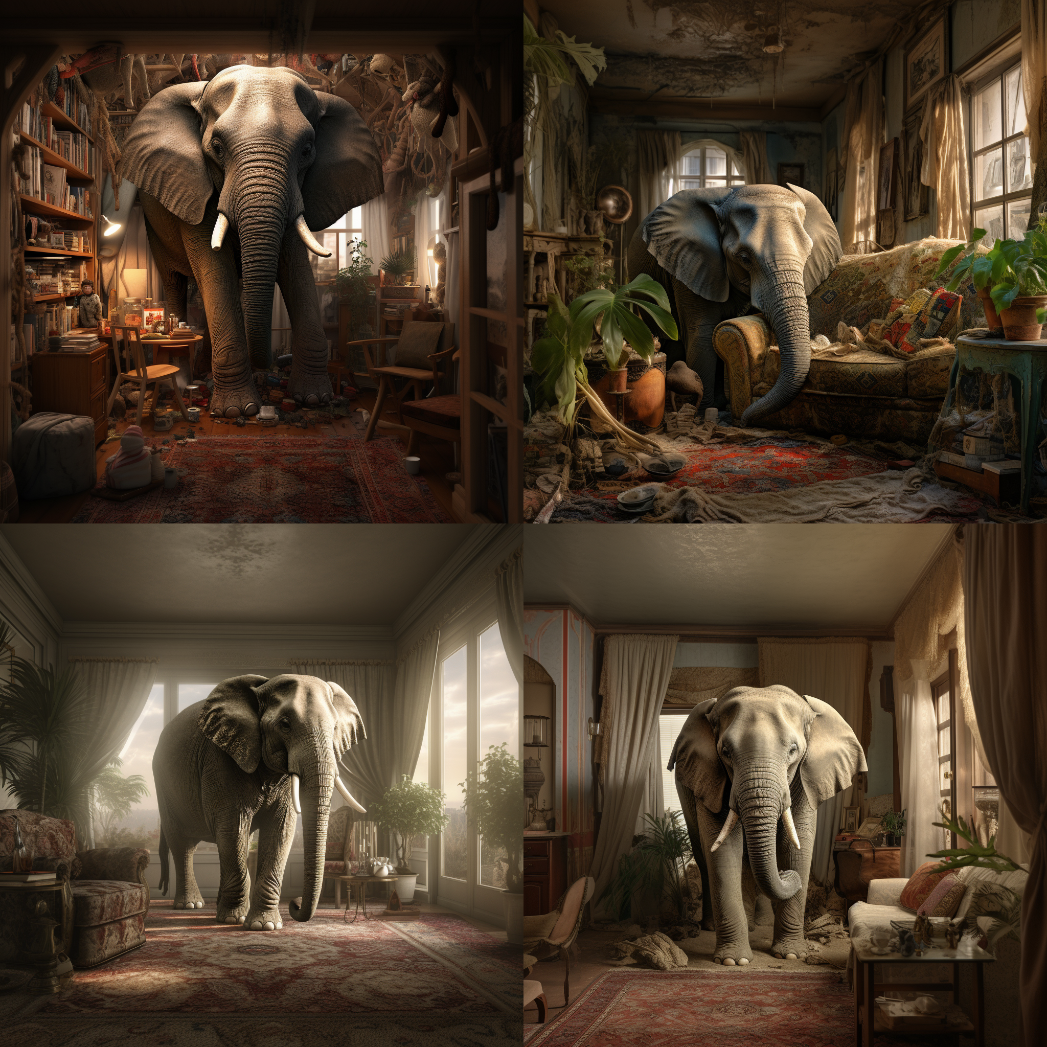 Josh Parker of Embryo asked AI to show him “a room in a house without an elephant”, and this is what it produced.