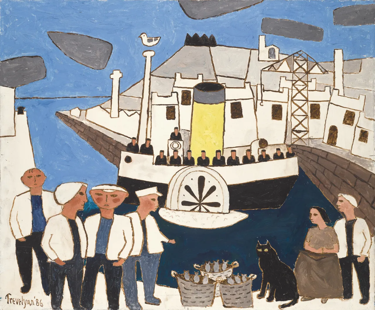 Julian Trevelyan, Paddle Steamer, 1986, oil on canvas, 30 x 36 cm, Private Collection © The Julian Trevelyan Estate