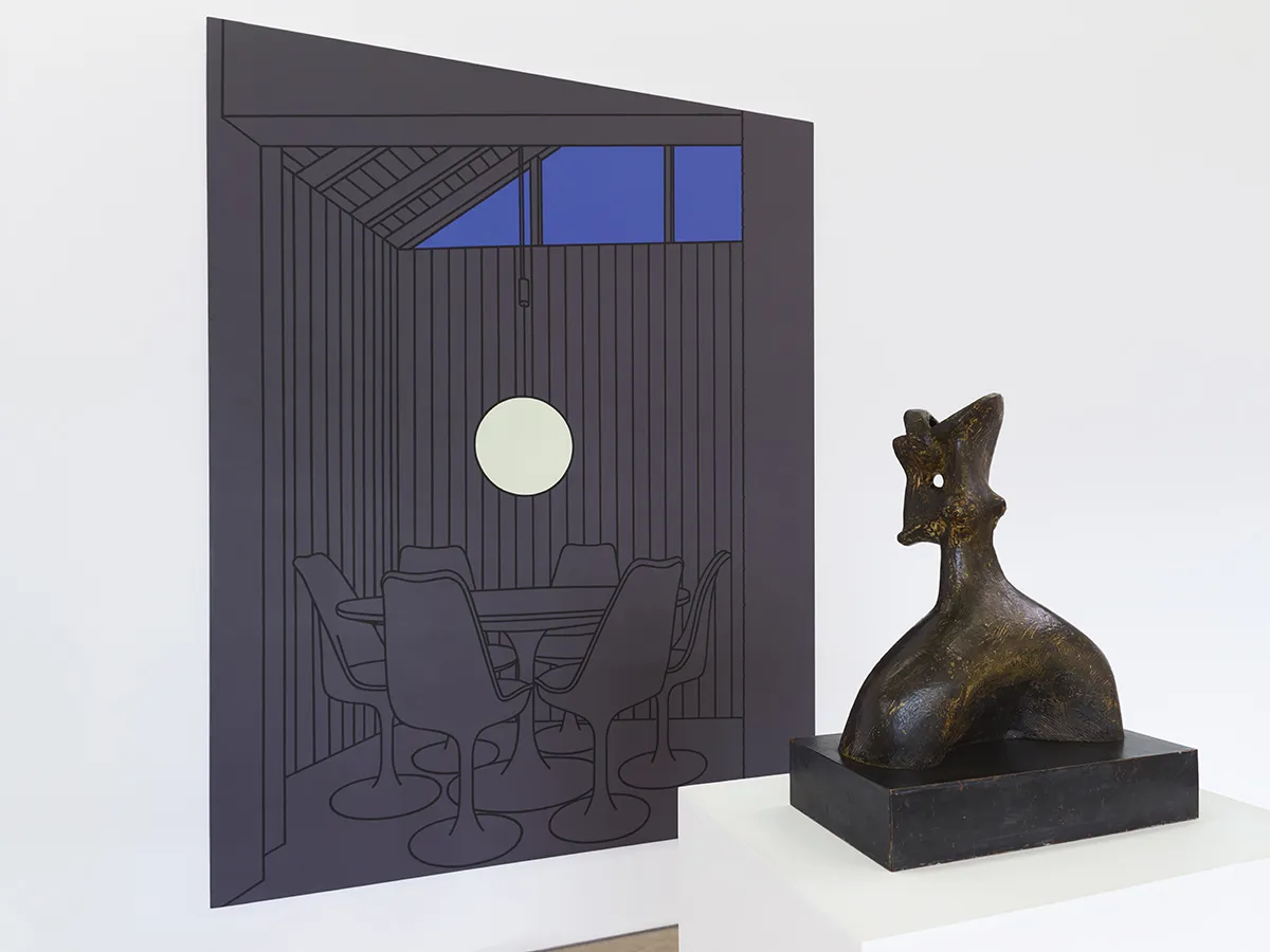 Image credit: Patrick Caulfield Dining Recess (1972) ©DACS 2016, and Henry Moore Head of a King (1952-1953) ©the artist 2016. Arts Council Collection, Southbank Centre, London. Photo: Anna Arca