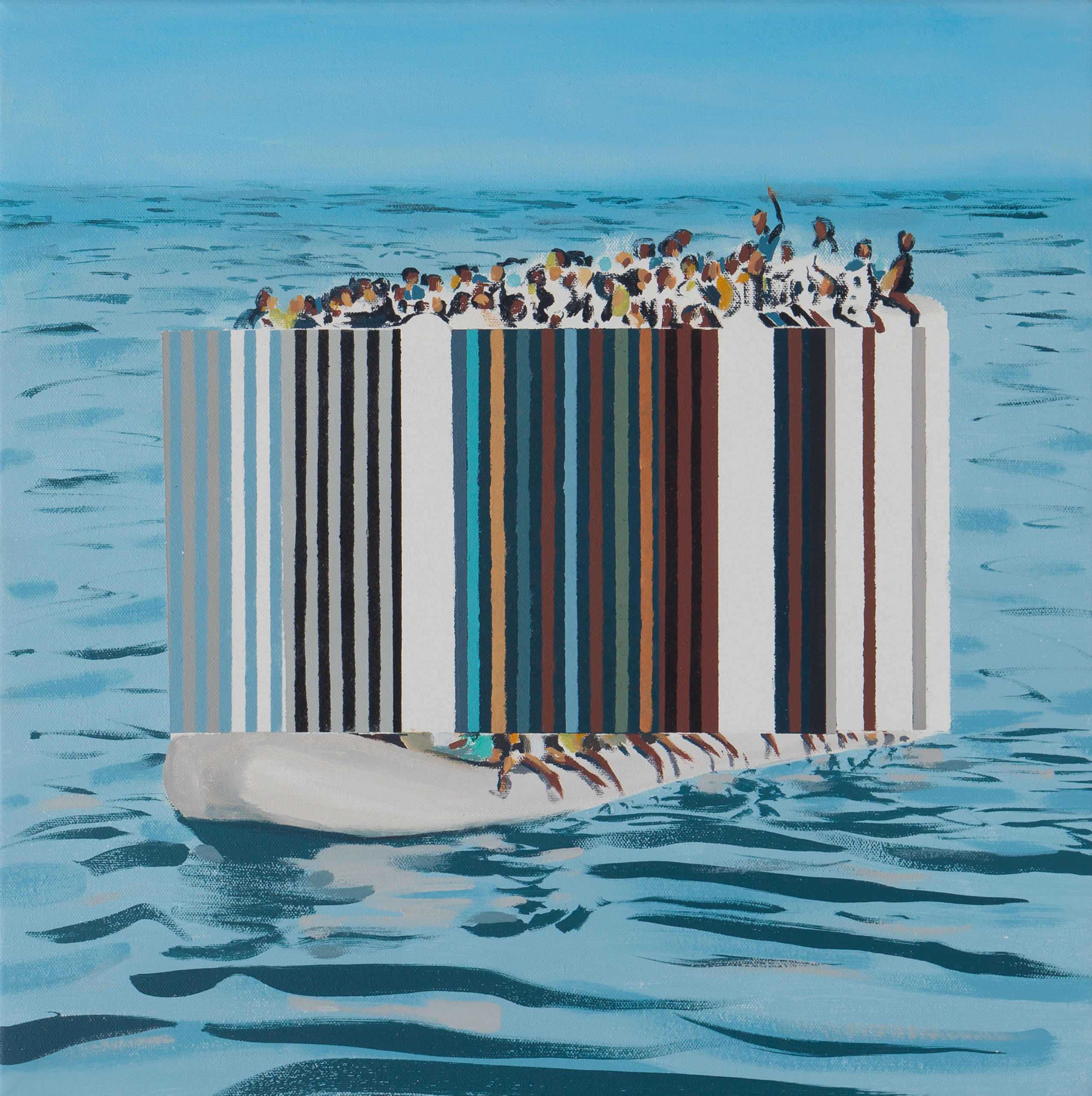 Darren Coffield, Ebb and Flow, 2019. Acrylic on canvas, 44.5 x 43.5 cm © Darren Coffield. Courtesy of Dellasposa Gallery