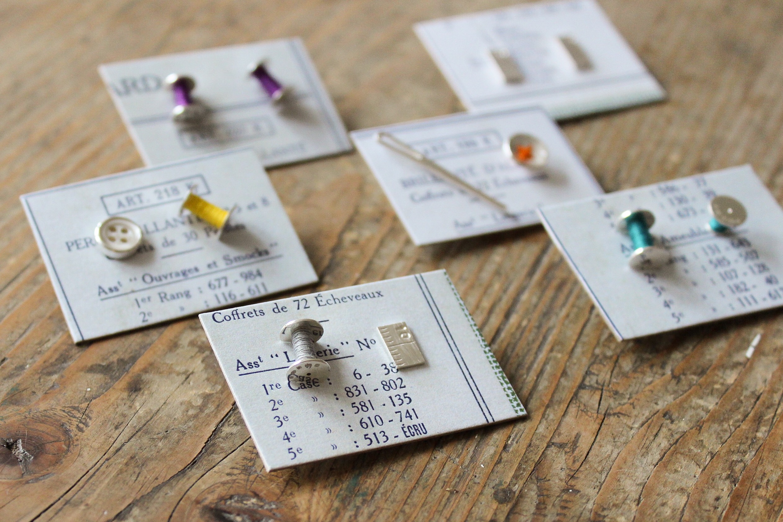 Haberdashery earrings by [Joanna Wakefield](https://folksy.com/shops/joannawakefieldjewellery)