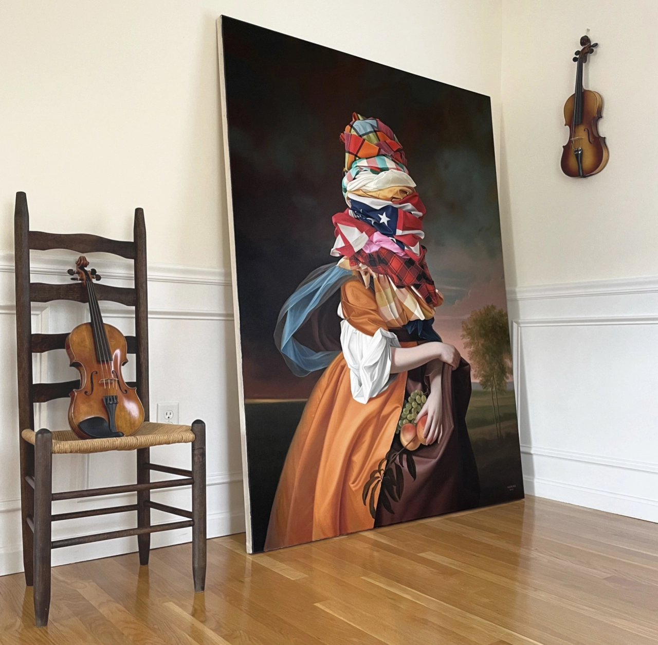 American Portrait I: Elizabeth Murray (after Copley) in situ © Shawn Huckins