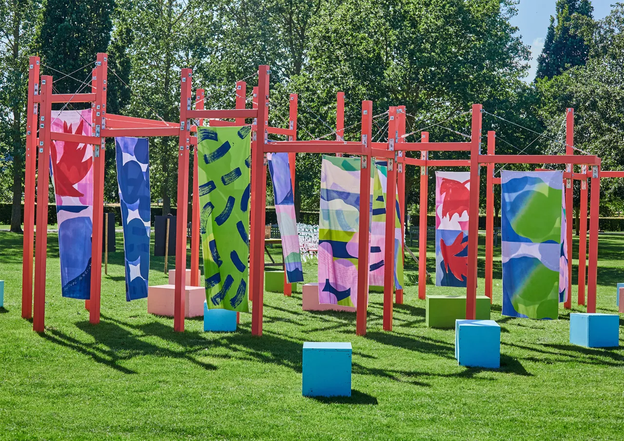Wiggle Wonderland at National Memorial Arboretum, artwork by Lucy Grainge. Photo by Beca B Jones