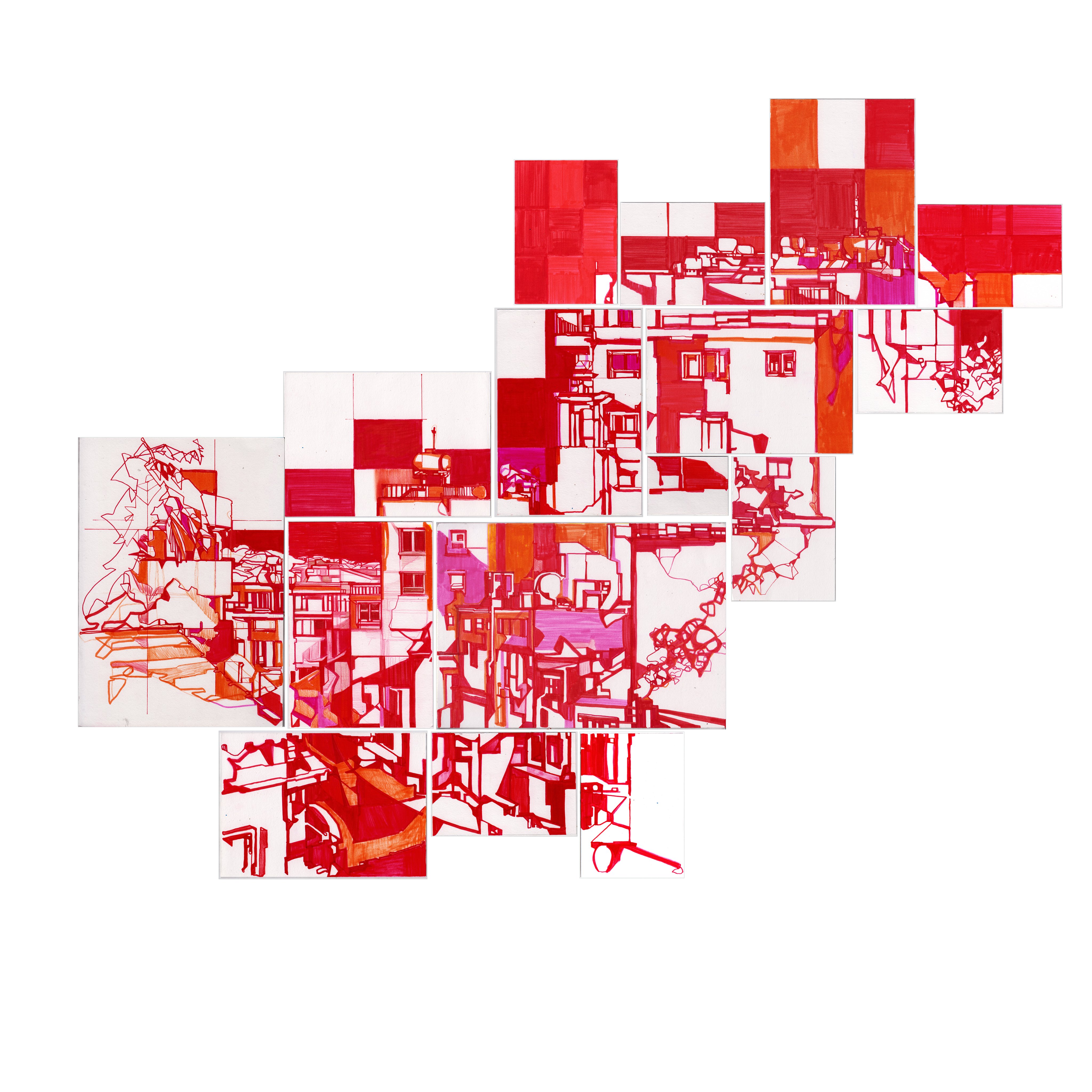 Abi Daker draws mini sections of places she sees while out running