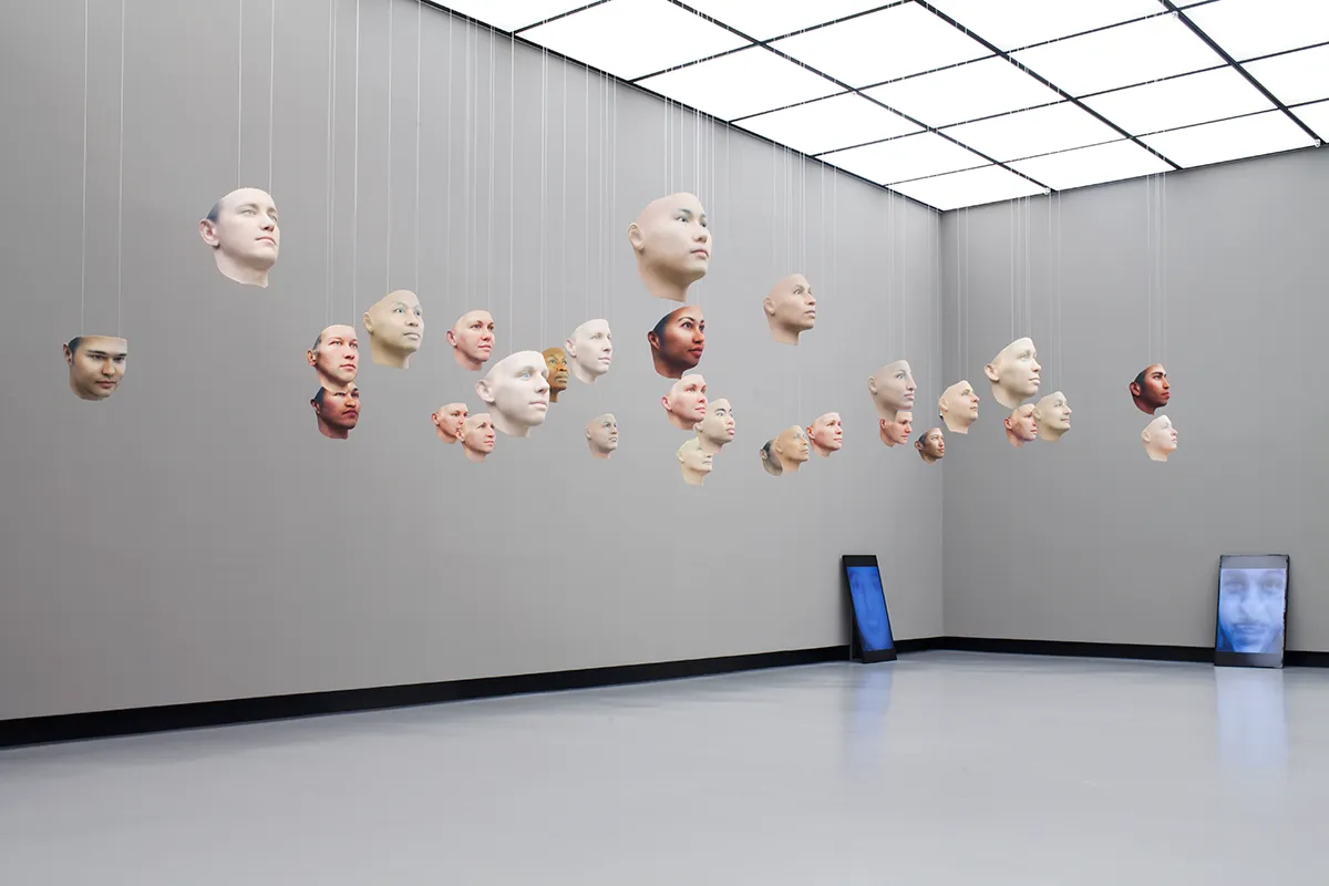 A Becoming Resemblance by Heather Dewey-Hagborg and Chelsea E. Manning – Installation View. Photo: Luca Girardini, transmediale.