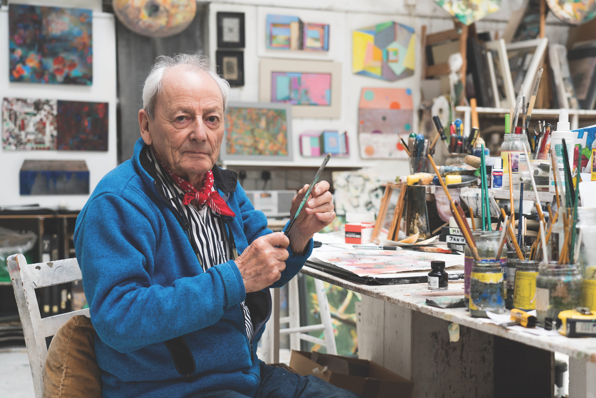 Anthony Whishaw RA in his studio