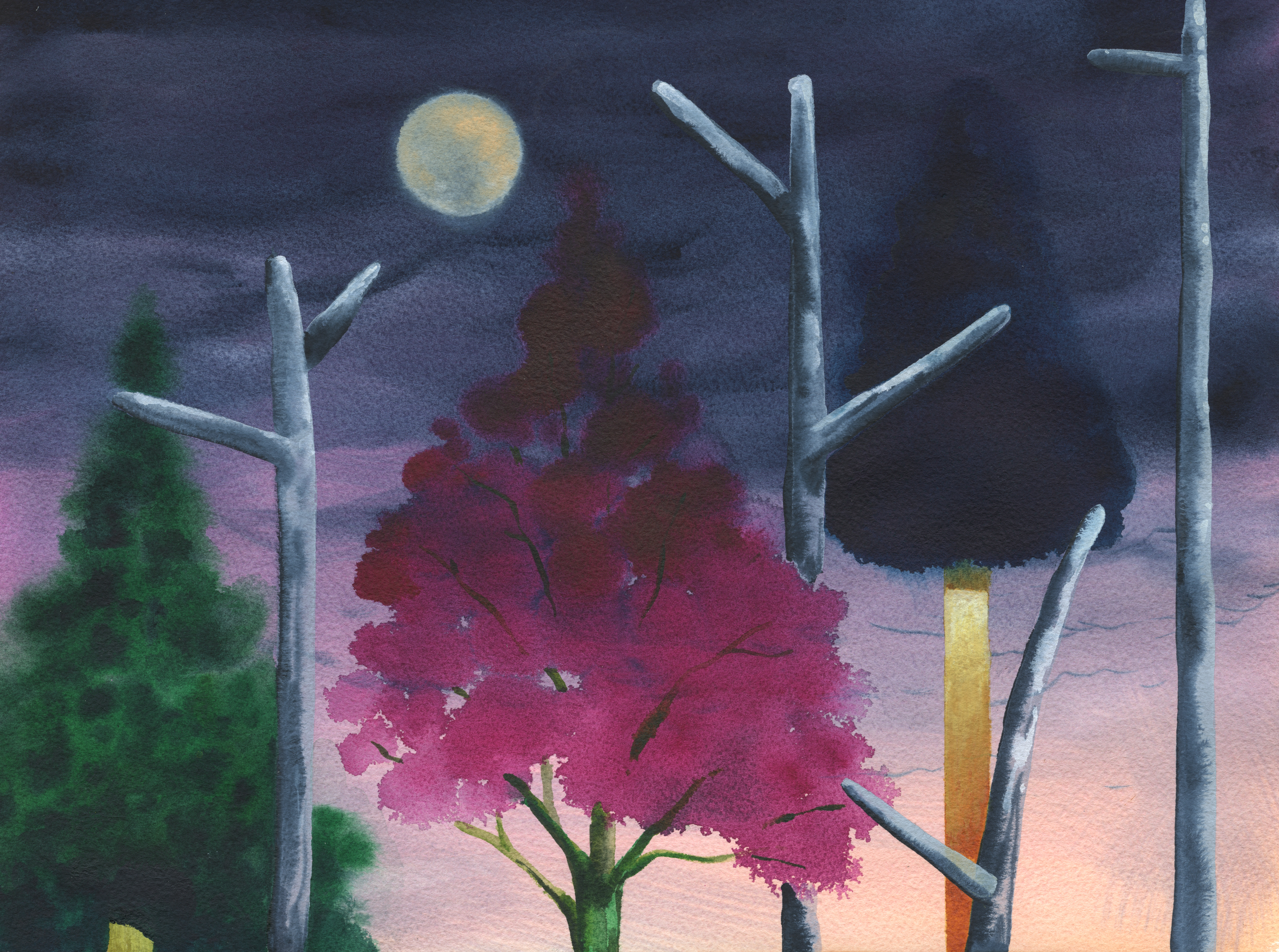 Trees, 2020. Watercolour on paper 30.5 x 40.6 cm / 12 x 16 in. All images: © Nicolas Party Courtesy the artist and Hauser & Wirth
