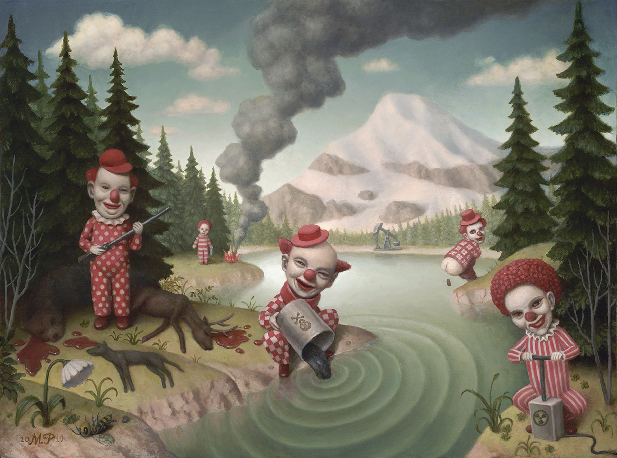 Red Clowns in a Landscape © Marion Peck. All images courtesy of the artist and gallery